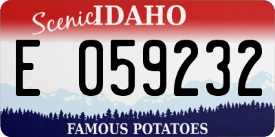 ID license plate E059232