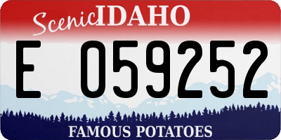 ID license plate E059252