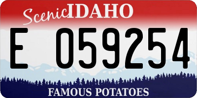 ID license plate E059254
