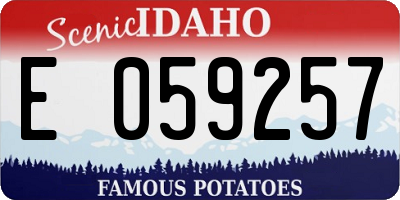 ID license plate E059257