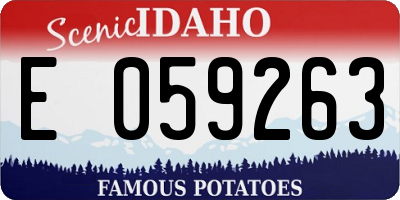 ID license plate E059263
