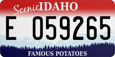ID license plate E059265