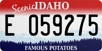 ID license plate E059275