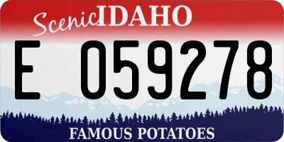 ID license plate E059278