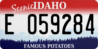 ID license plate E059284