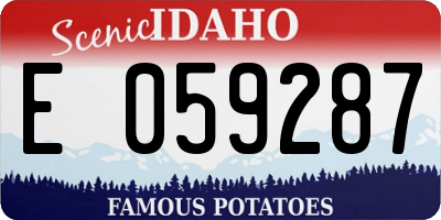 ID license plate E059287