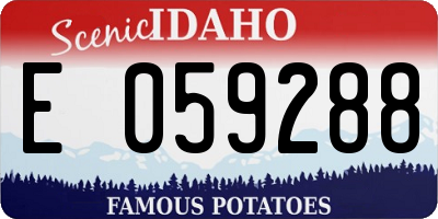 ID license plate E059288