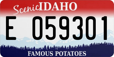 ID license plate E059301