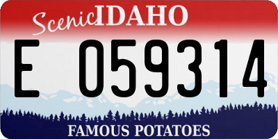 ID license plate E059314