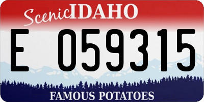 ID license plate E059315