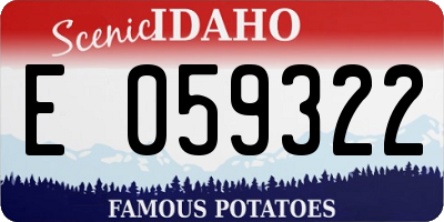 ID license plate E059322