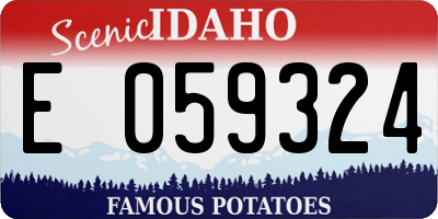 ID license plate E059324