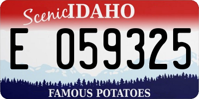 ID license plate E059325