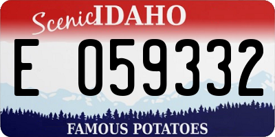ID license plate E059332