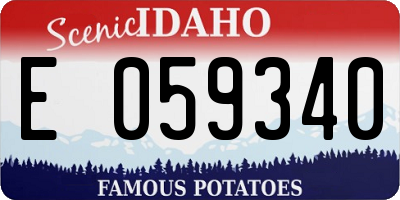 ID license plate E059340