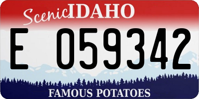 ID license plate E059342