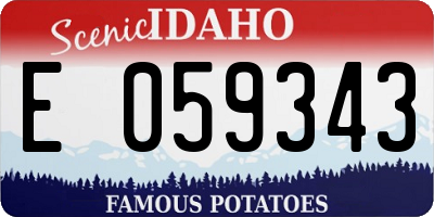 ID license plate E059343