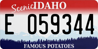 ID license plate E059344