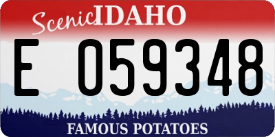 ID license plate E059348