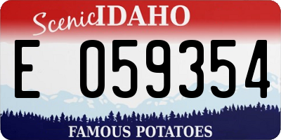 ID license plate E059354