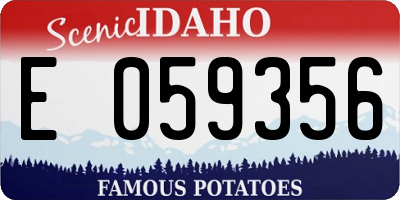 ID license plate E059356