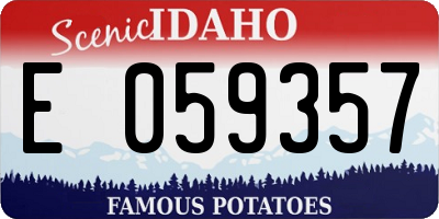 ID license plate E059357
