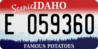 ID license plate E059360