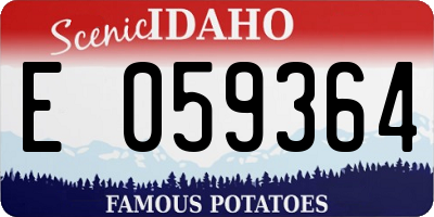 ID license plate E059364