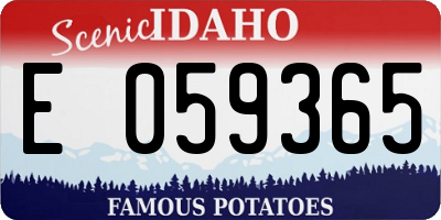 ID license plate E059365