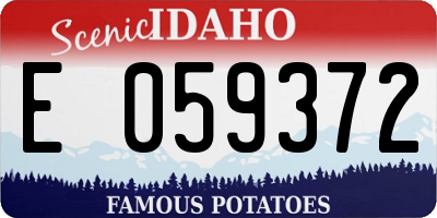 ID license plate E059372
