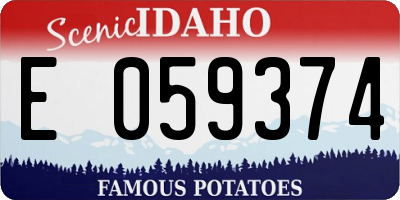 ID license plate E059374