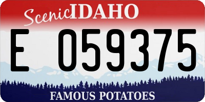 ID license plate E059375