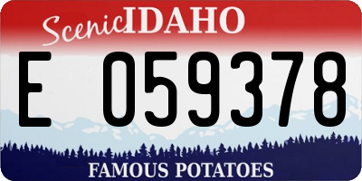 ID license plate E059378