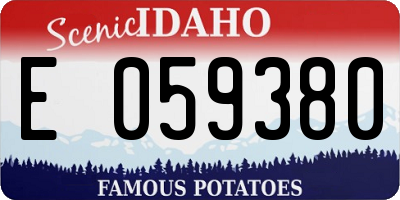 ID license plate E059380