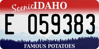 ID license plate E059383