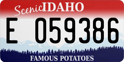 ID license plate E059386