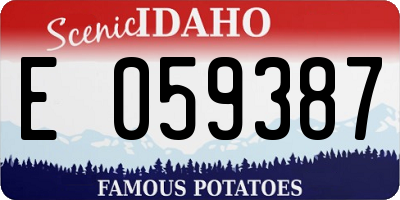 ID license plate E059387