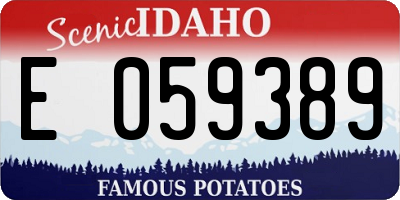 ID license plate E059389