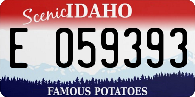 ID license plate E059393