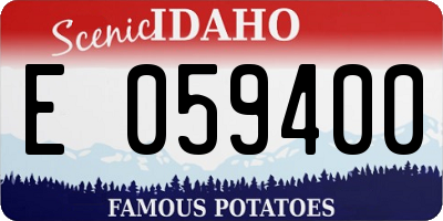 ID license plate E059400