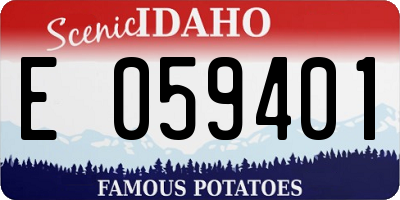 ID license plate E059401