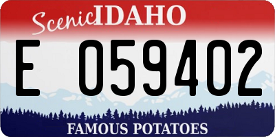 ID license plate E059402