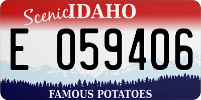 ID license plate E059406