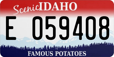 ID license plate E059408
