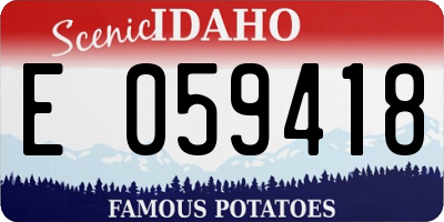 ID license plate E059418