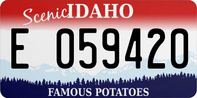 ID license plate E059420