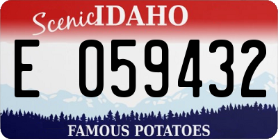 ID license plate E059432