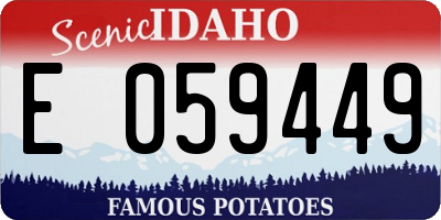 ID license plate E059449