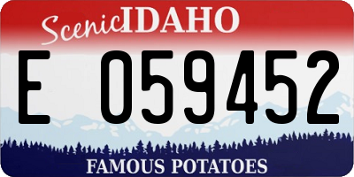 ID license plate E059452
