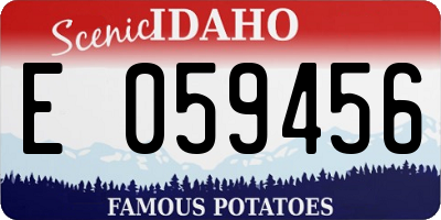 ID license plate E059456